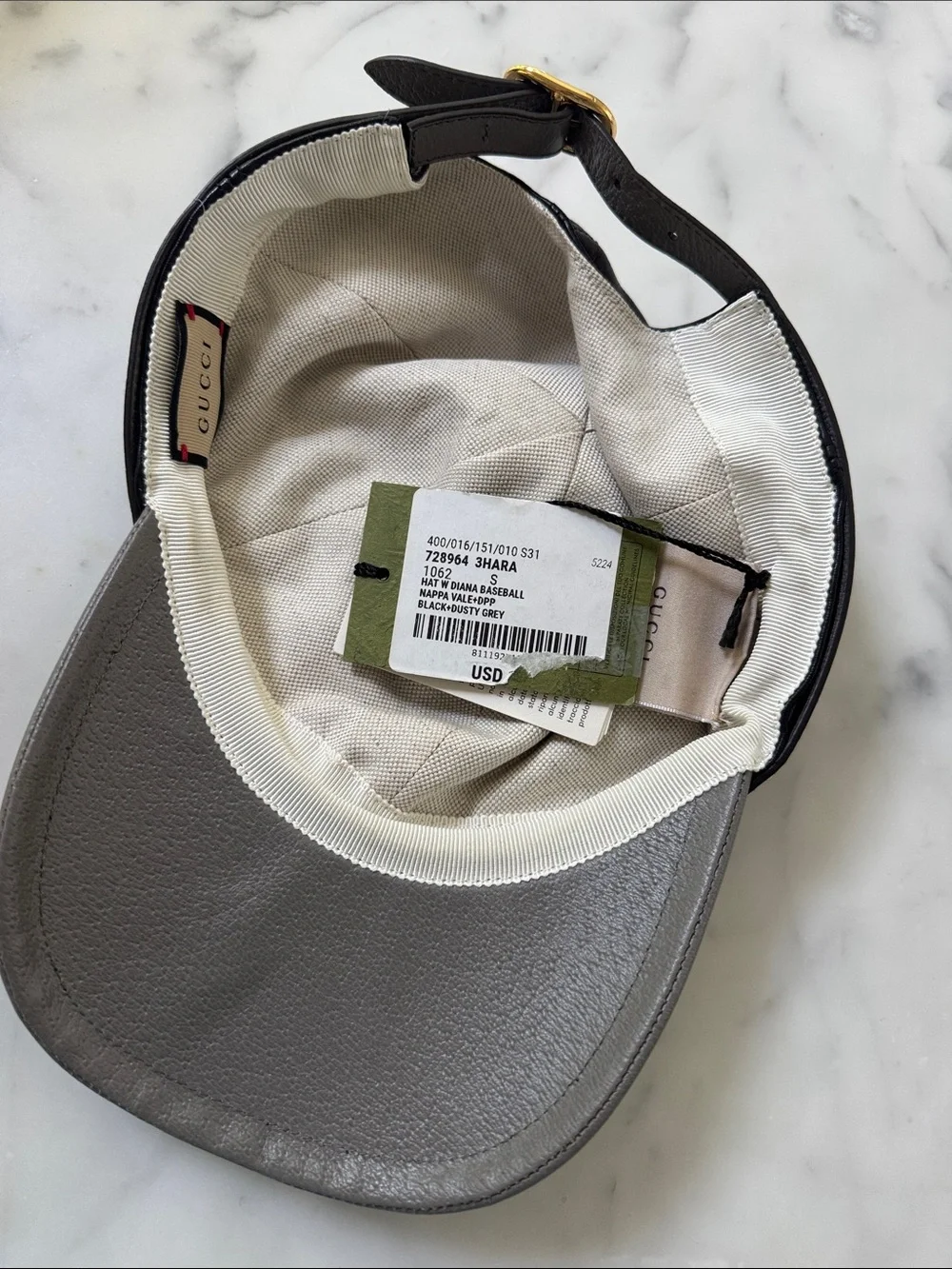 Gucci Diana Leather Baseball Cap